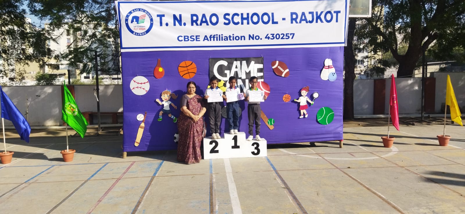 Happy Std 1-2 Students at School